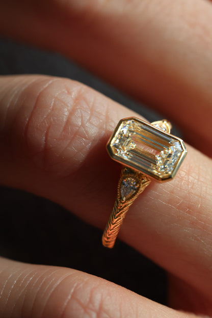 Solitaire Cathedral- 1.8 CT Cushion Lab Grown Diamond Wedding Band
