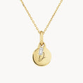 Load image into Gallery viewer, 0.06 TCW Baguette Lab Grown Diamond Engravable Gold Pendant Necklace
