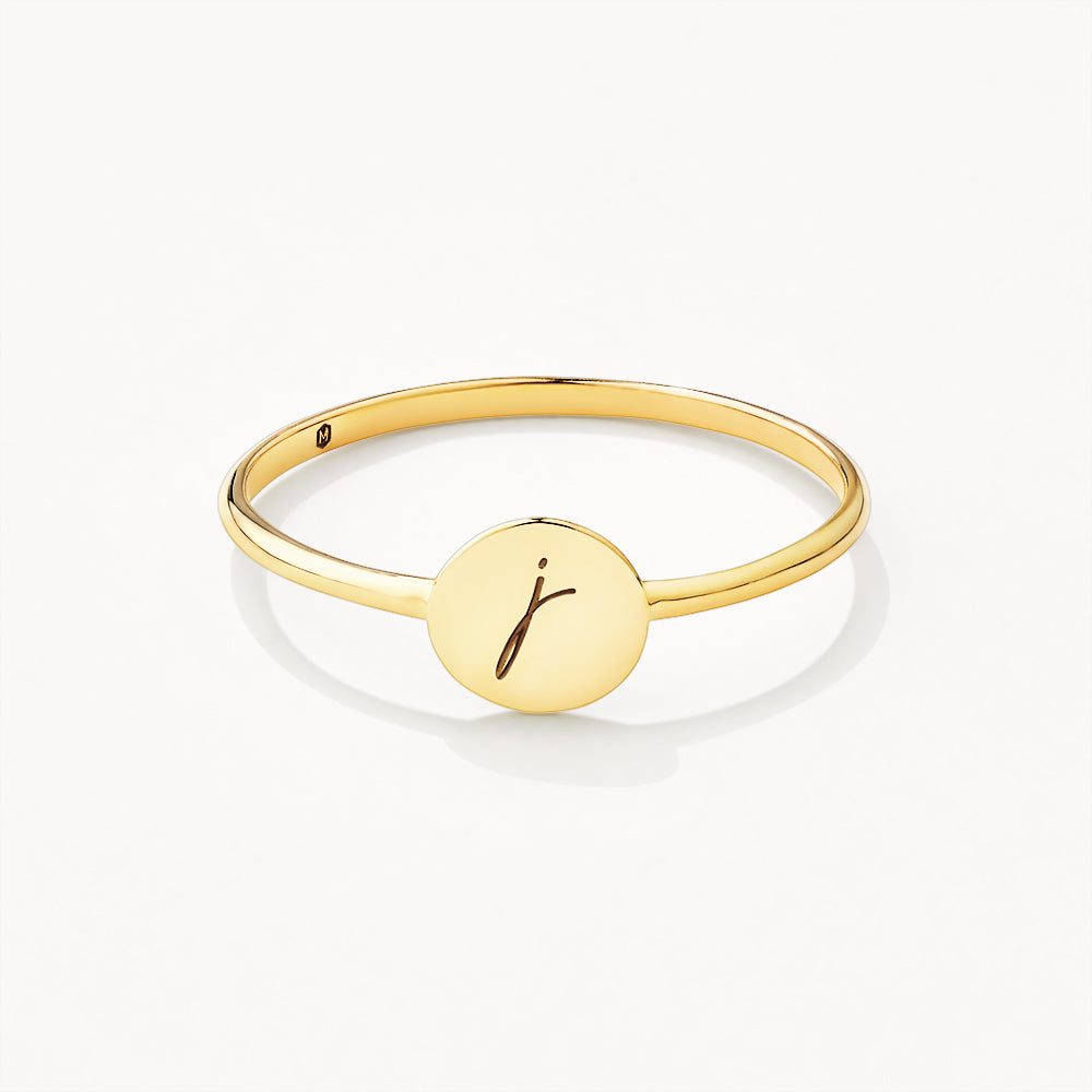 Elegant Personalized Gold Disc Ring 5