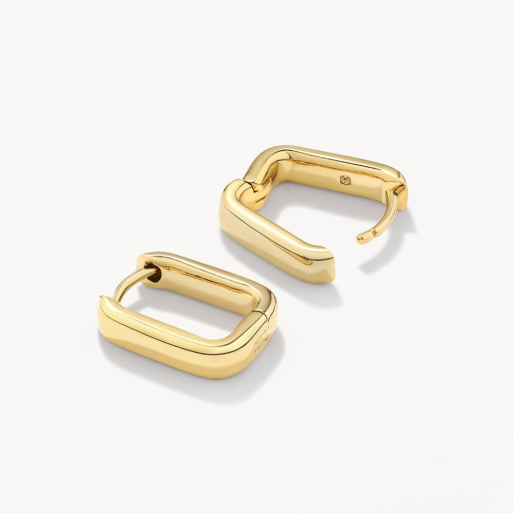 Elegant Gold Rectangular Earrings 11