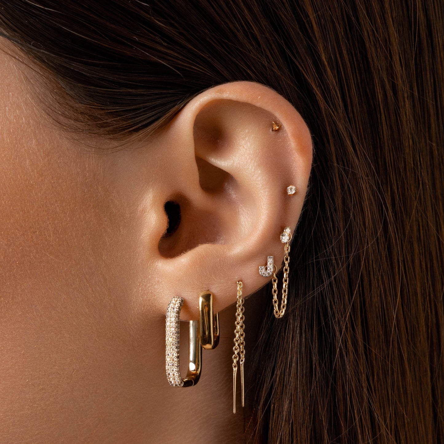 Elegant Gold Rectangular Earrings 6
