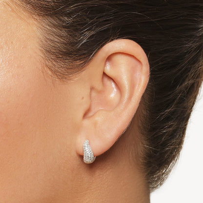 0.50 TCW Round Lab Grown Diamond Hoop Earrings 3