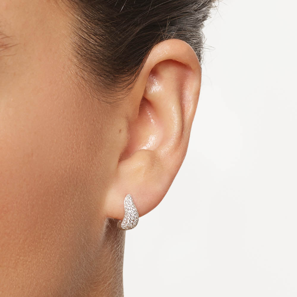 0.50 TCW Round Lab Grown Diamond Hoop Earrings 6