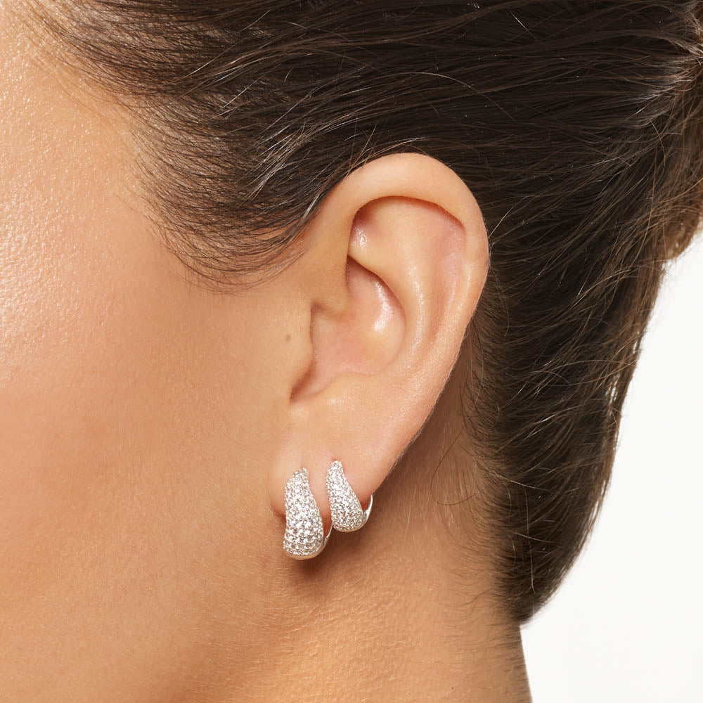0.50 TCW Round Lab Grown Diamond Hoop Earrings 7