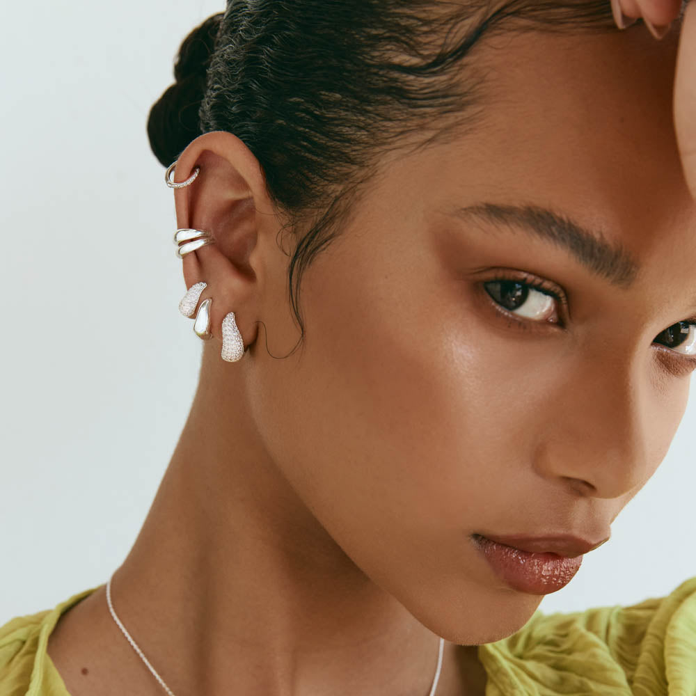 0.50 TCW Round Lab Grown Diamond Hoop Earrings 2