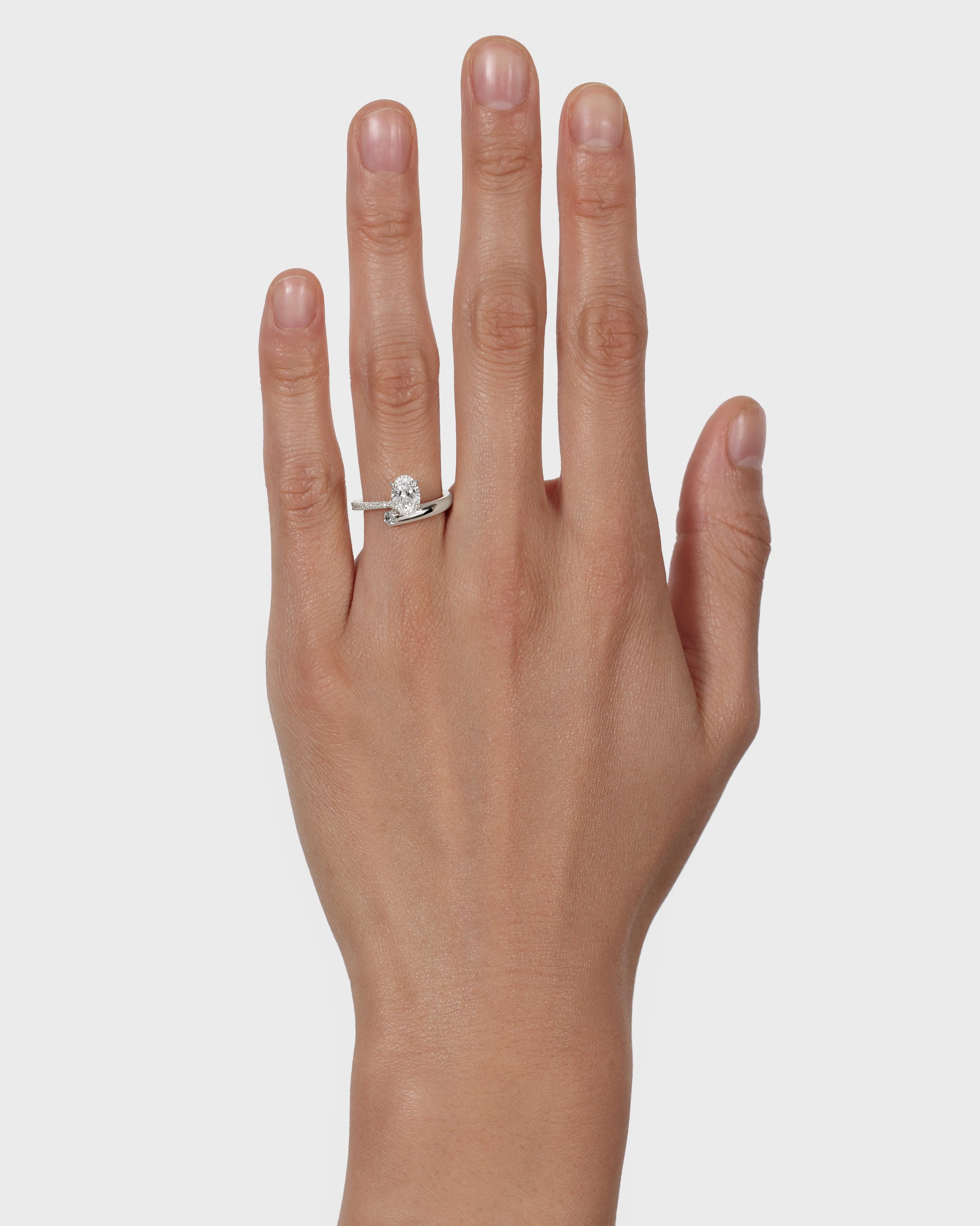 1.0 CT Oval Lab Grown Diamond Swirl Pave Engagement Ring 4