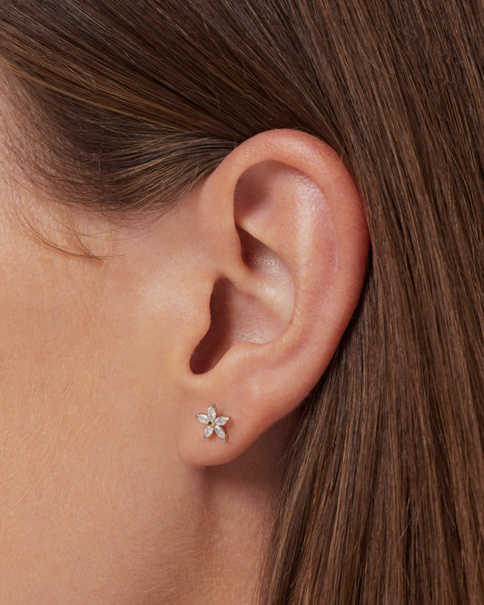 0.30 TCW Marquise Lab Grown Daisy Cartilage Stud Earring 2
