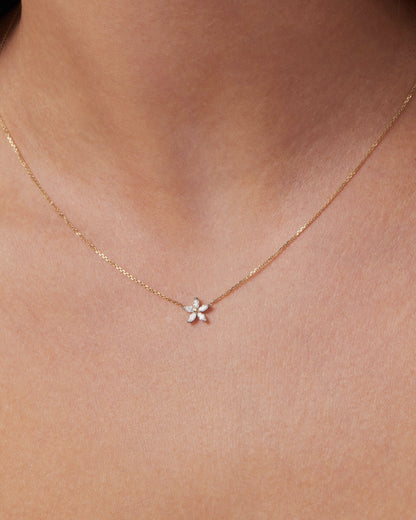 0.50 TCW Marquise Lab Grown Diamond Floral Shaped Pendant Necklace 5
