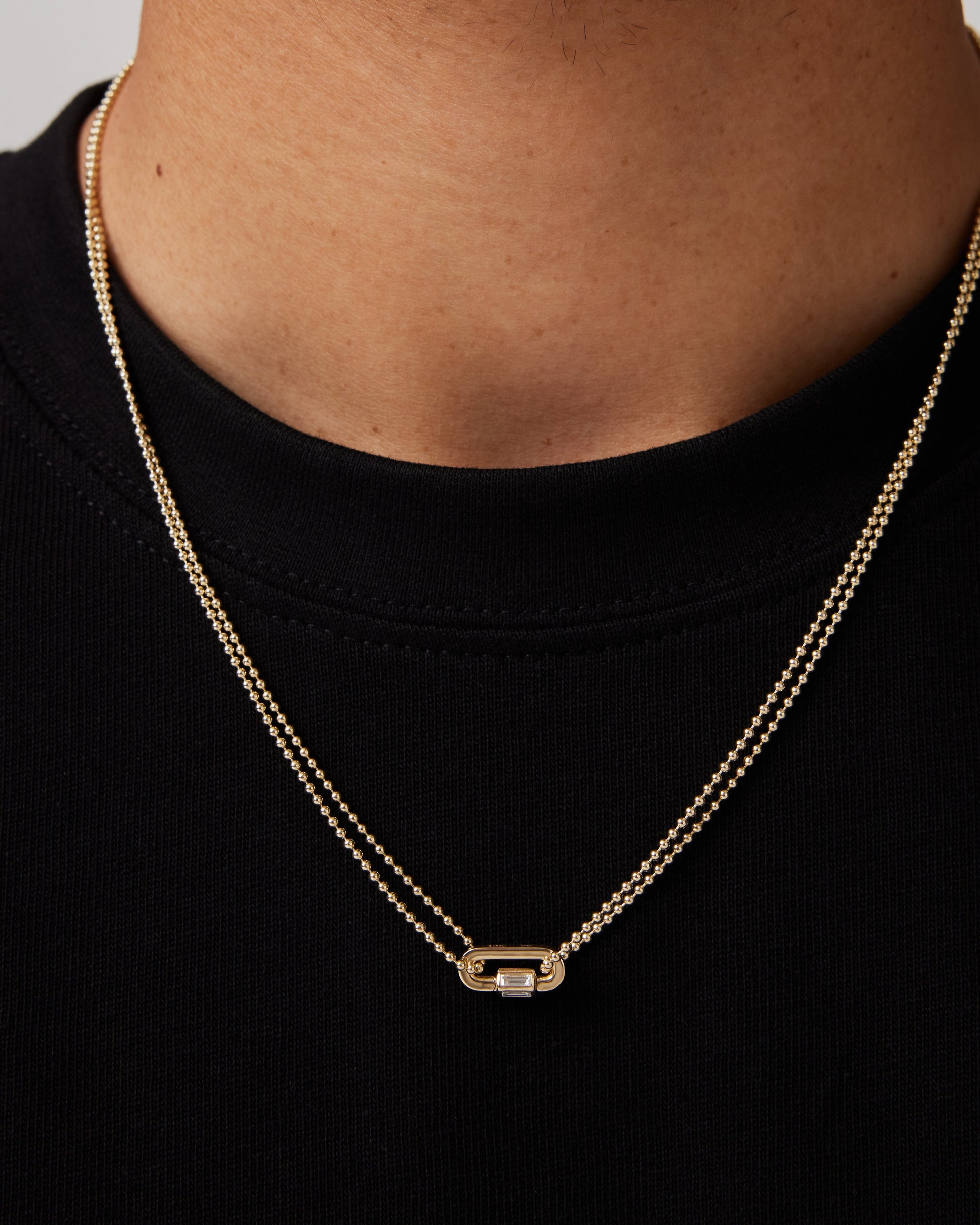 0.20 TCW Emerald Cut Lab Grown Diamond Lock Necklace 4