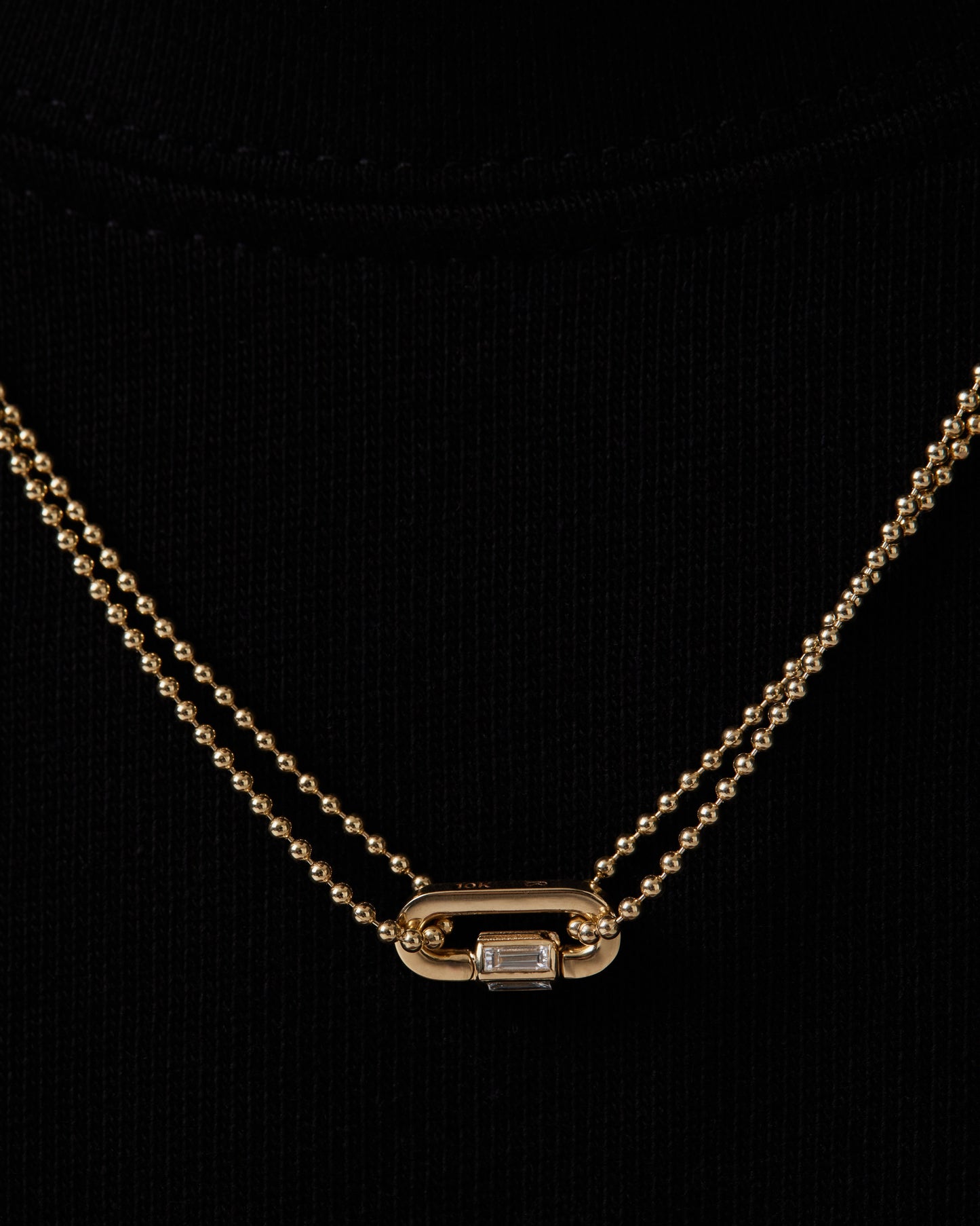 0.20 TCW Emerald Cut Lab Grown Diamond Lock Necklace 3