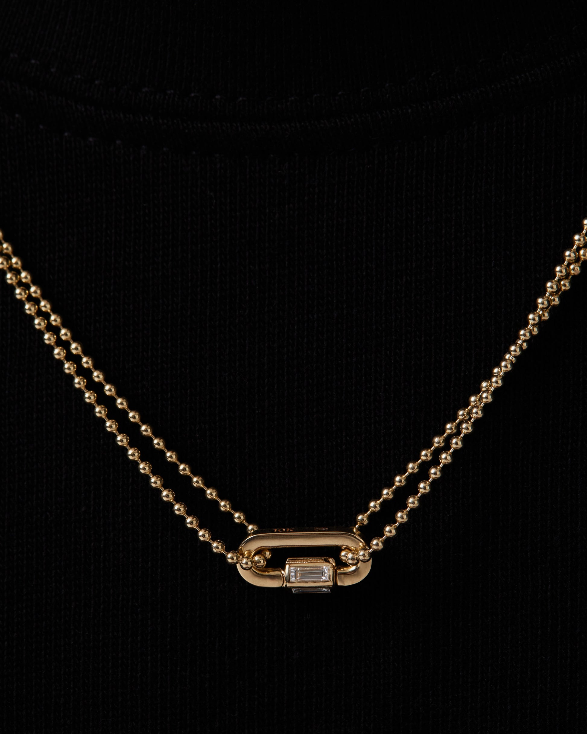 0.20 TCW Emerald Cut Lab Grown Diamond Lock Necklace 3