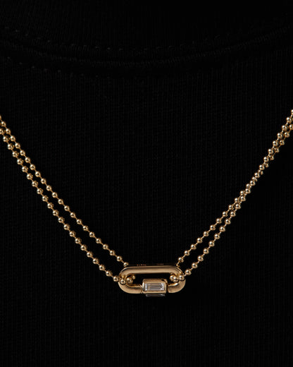 0.20 TCW Emerald Cut Lab Grown Diamond Lock Necklace 3