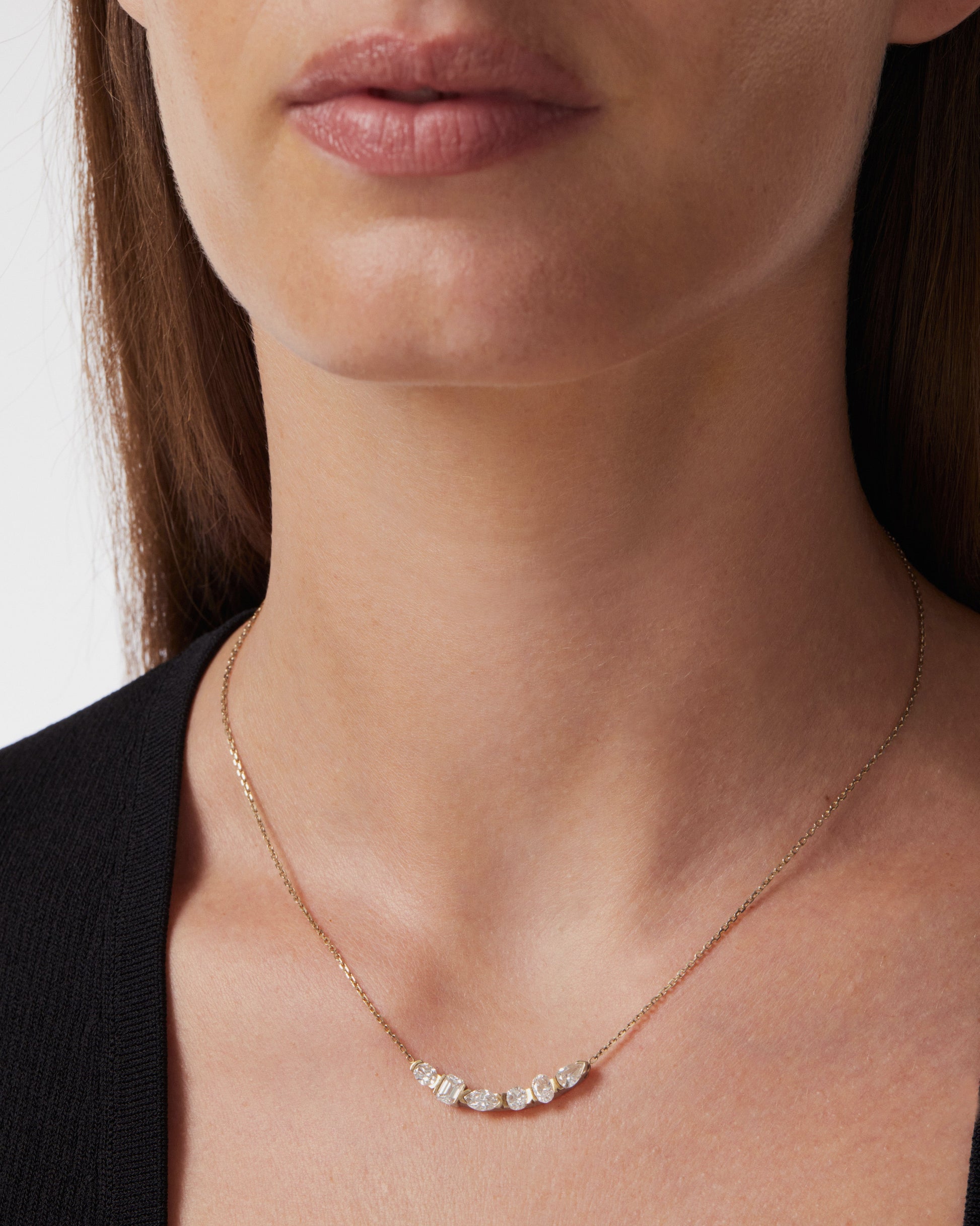 1.0 Carat Multi-Shape Diamond Gold Necklace 4