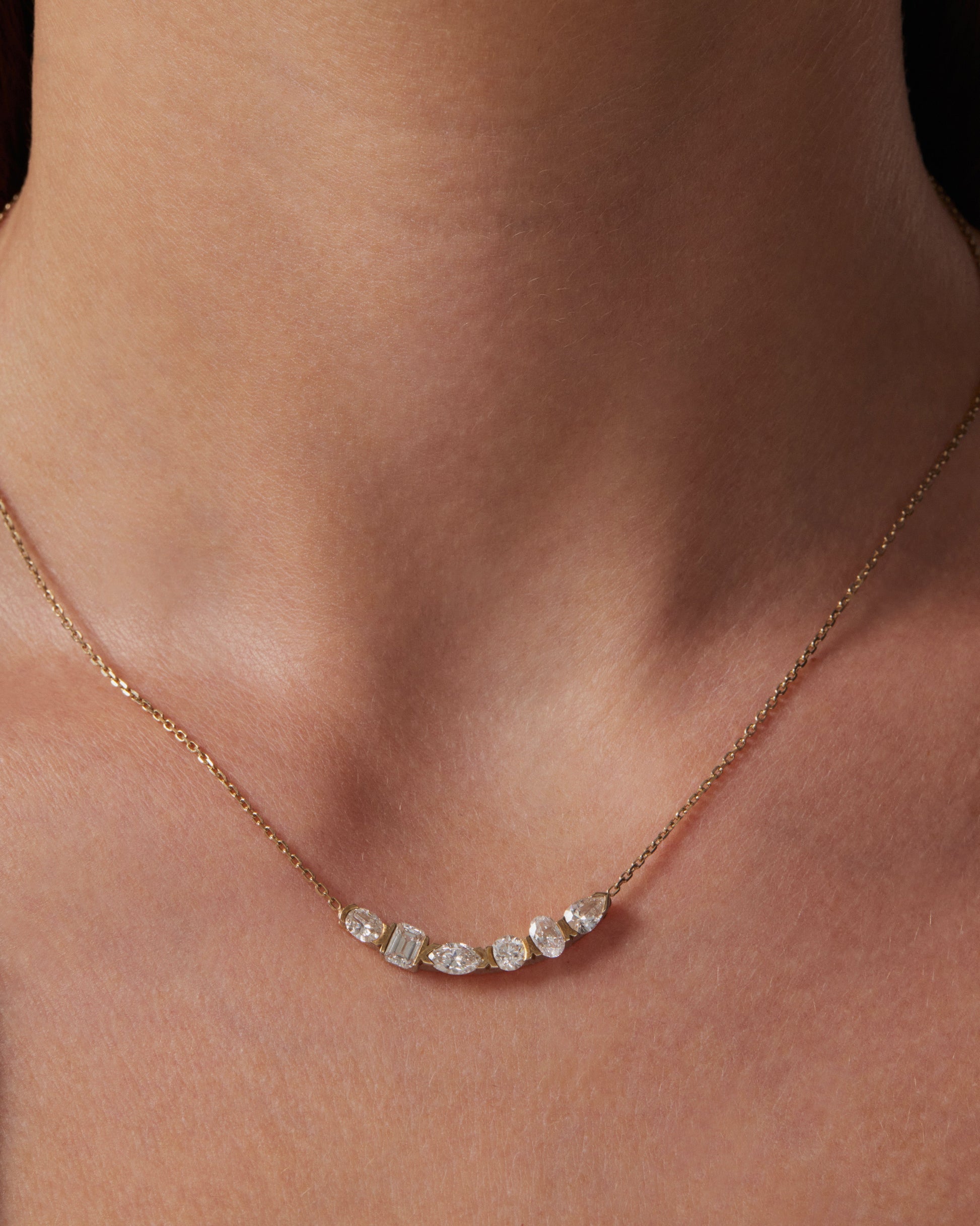 1.0 Carat Multi-Shape Diamond Gold Necklace 6