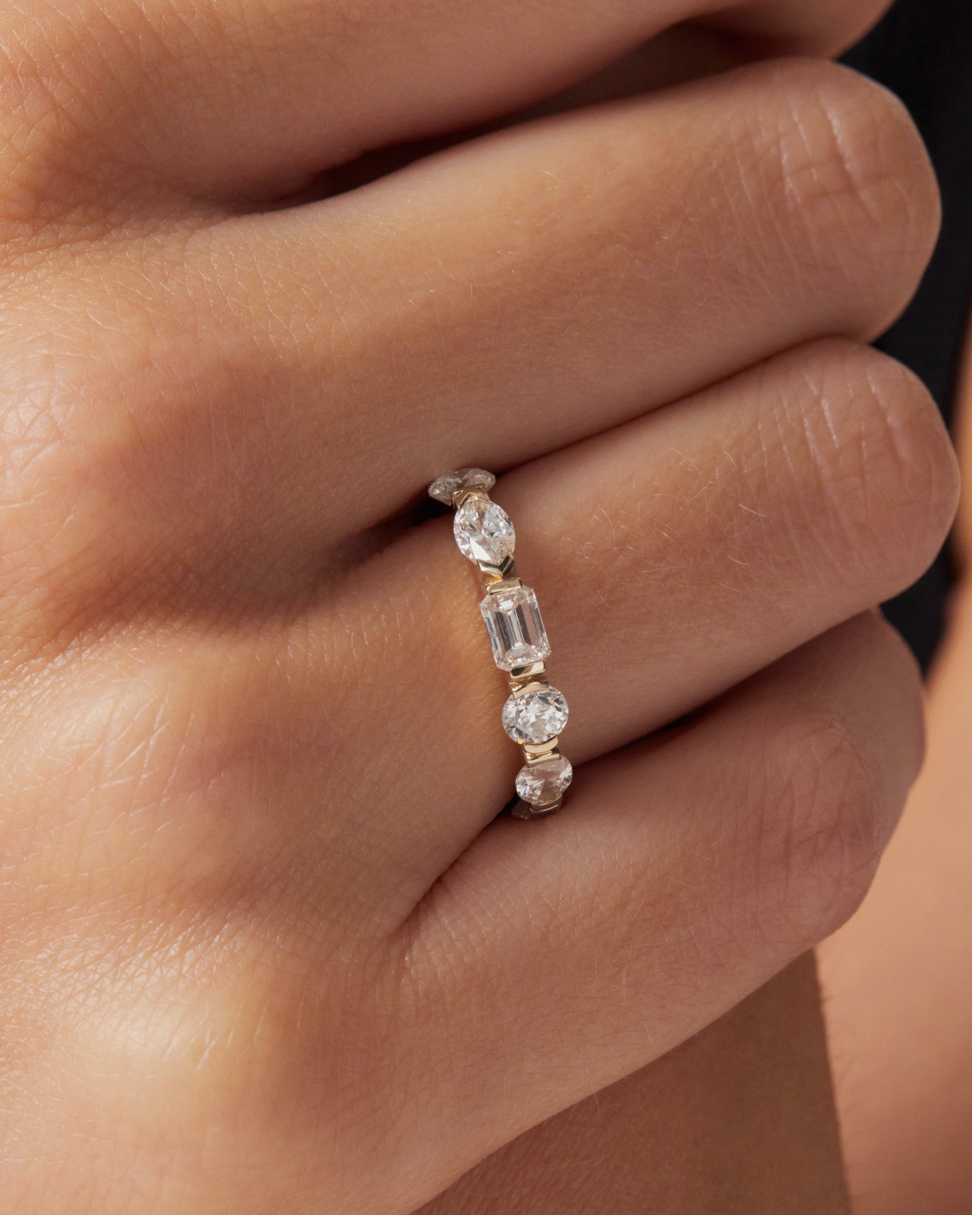 Elegant 0.70 TCW Emerald Cut Lab Grown Diamond Wedding Band 8