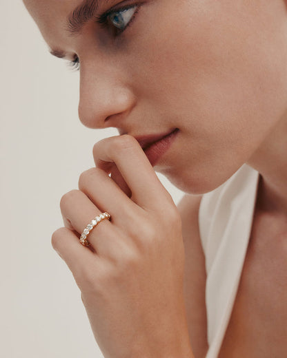 3/4 Eternity-1.5 CT Round Lab Grown Diamond Wedding Band
