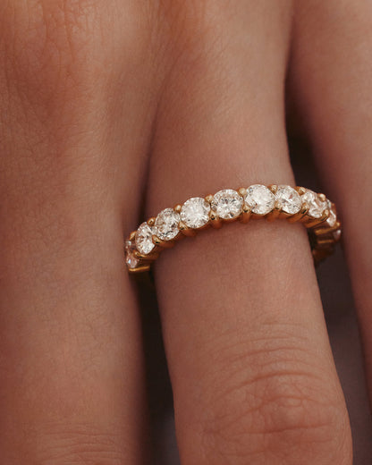 3/4 Eternity-1.5 CT Round Lab Grown Diamond Wedding Band