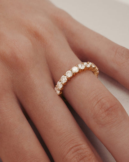 3/4 Eternity-1.5 CT Round Lab Grown Diamond Wedding Band