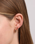 Load image into Gallery viewer, Geometric Gold Hoop Huggie Earrings
