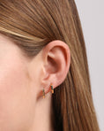 Load image into Gallery viewer, Geometric Gold Hoop Huggie Earrings
