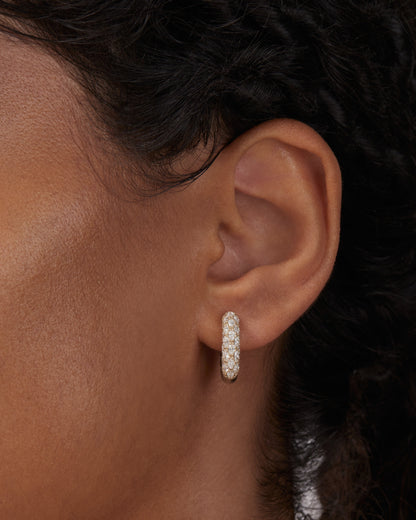 Marquise Lab Grown Diamond Tube Set Hoop Earring 8