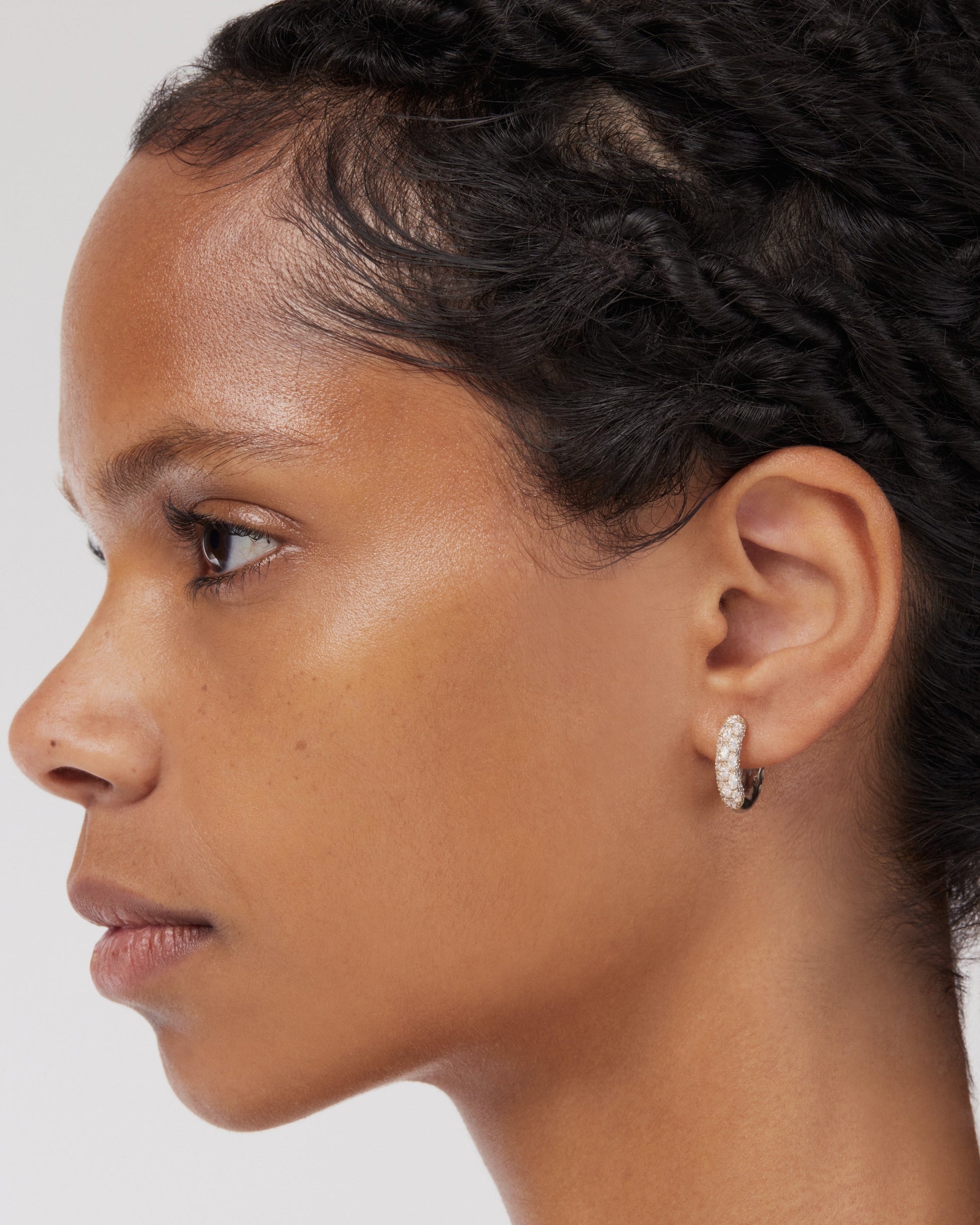 Marquise Lab Grown Diamond Tube Set Hoop Earring 2