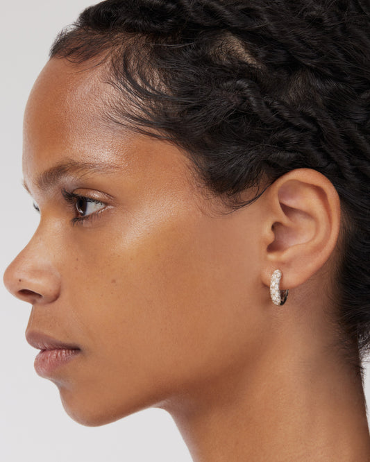 Marquise Lab Grown Diamond Tube Set Hoop Earring 2