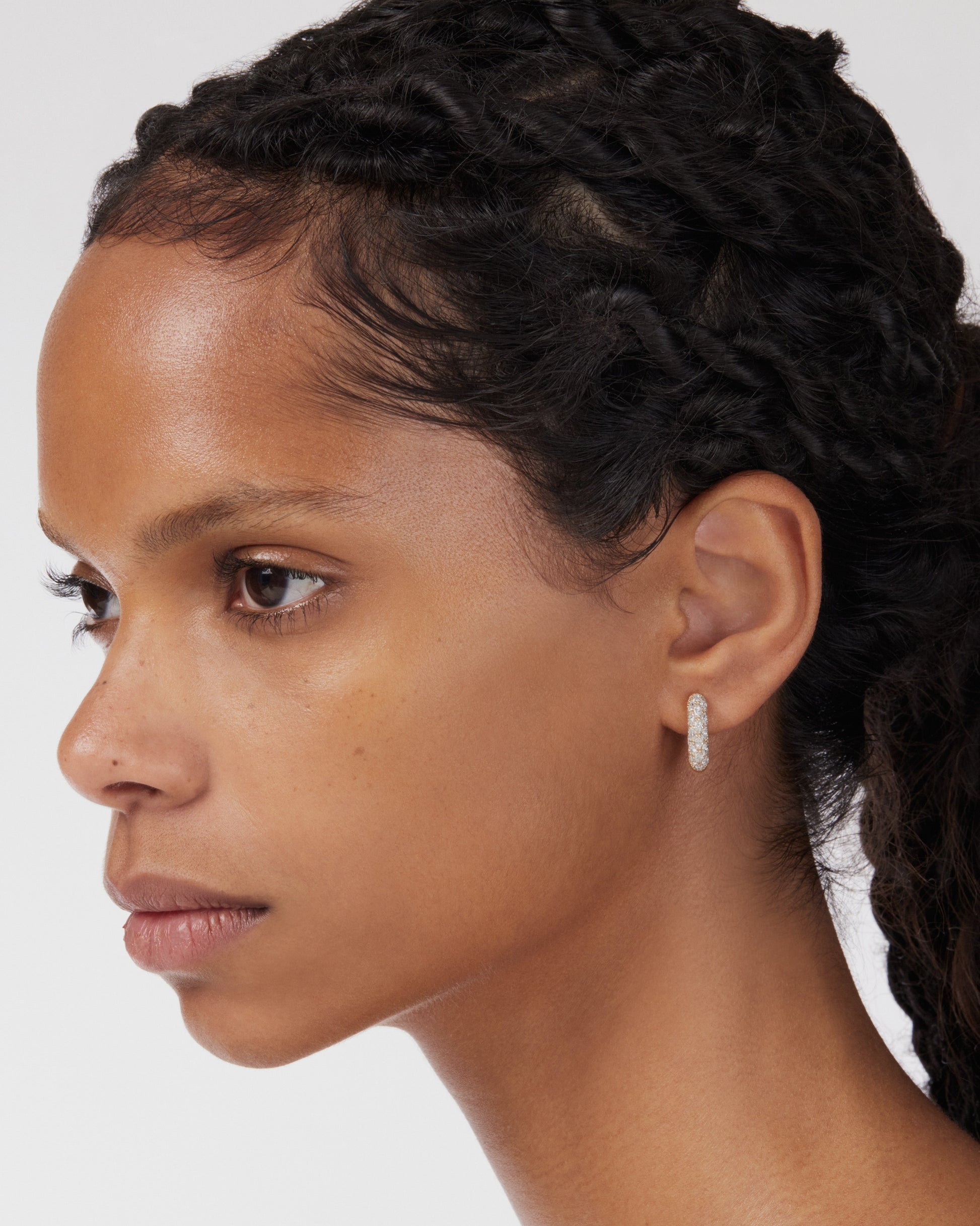 Marquise Lab Grown Diamond Tube Set Hoop Earring 4