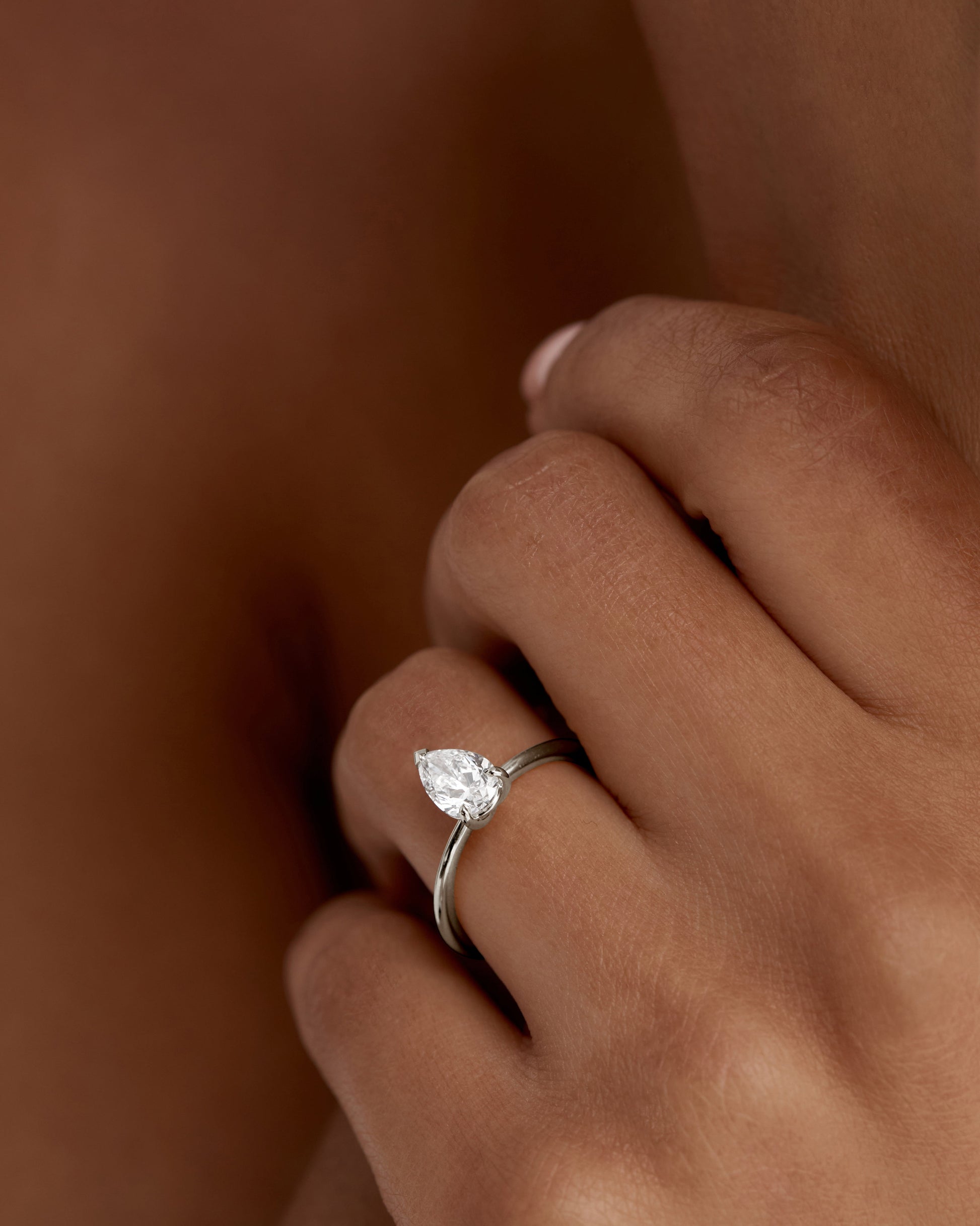 1.01 CT Pear-Cut Lab Grown Diamond Solitaire Engagement Ring 2