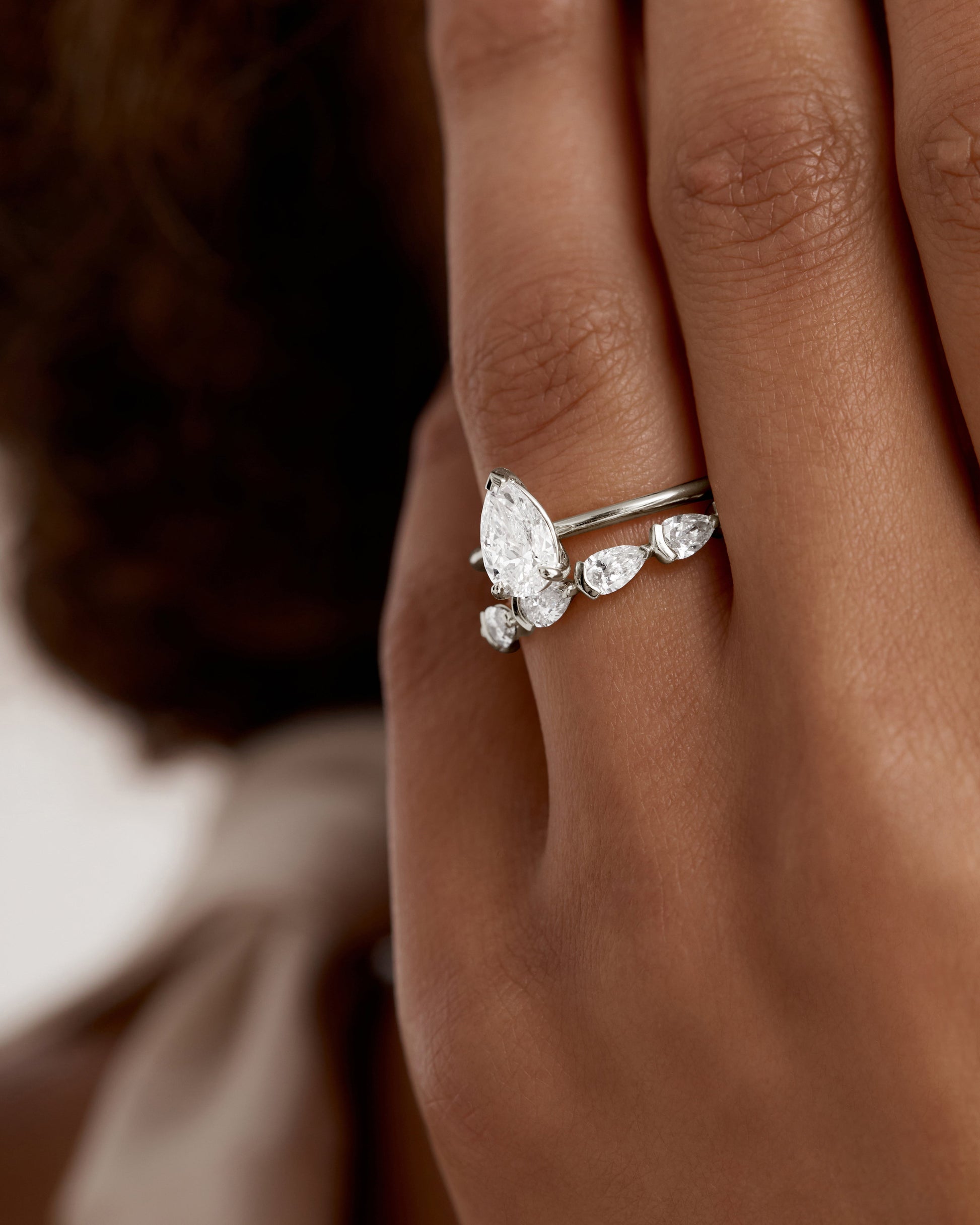 1.01 CT Pear-Cut Lab Grown Diamond Solitaire Engagement Ring 5