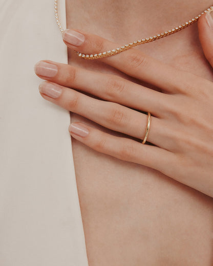 Plain-Lab Grown Diamond Wedding Band