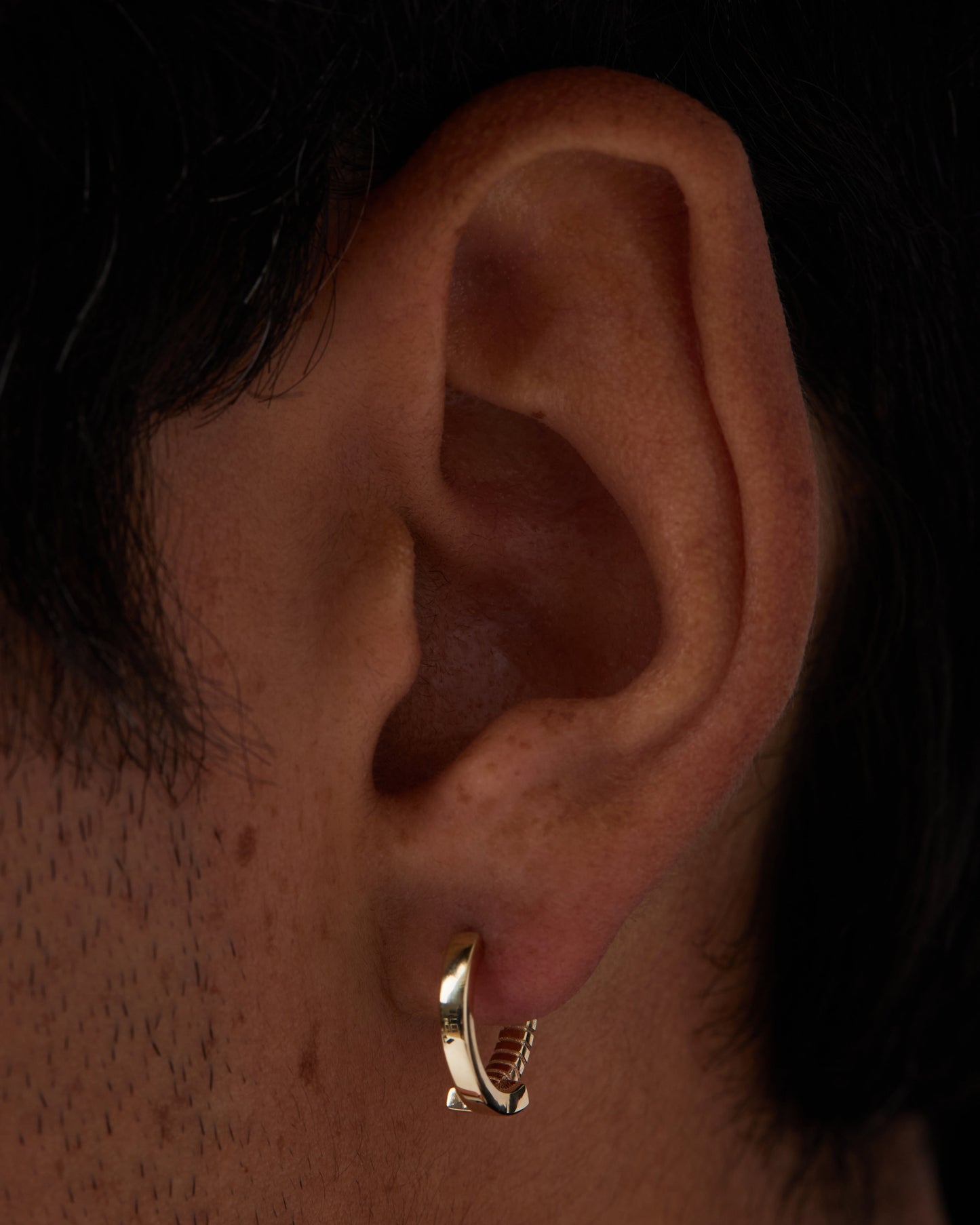 Elegant Textured Semi-Round Hoop Earrings 6