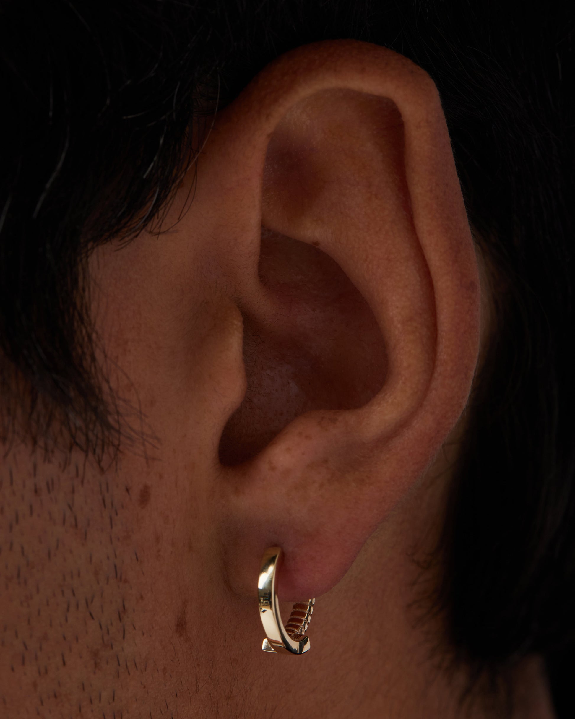 Elegant Textured Semi-Round Hoop Earrings 6