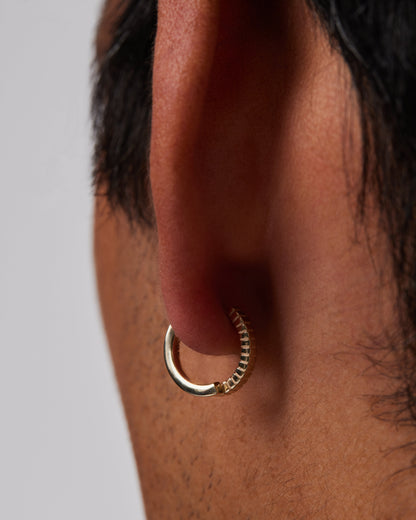 Elegant Textured Semi-Round Hoop Earrings 2