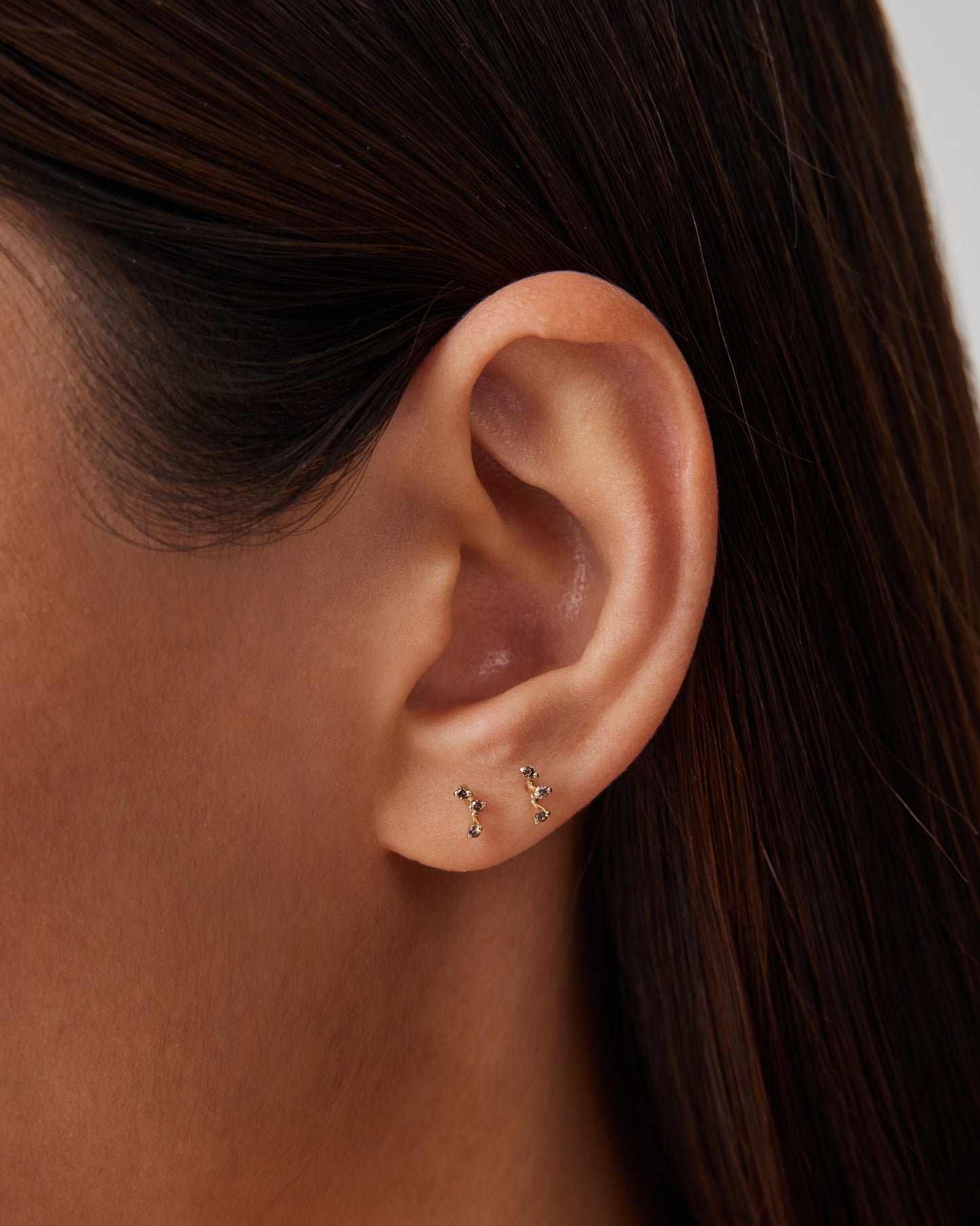 Radiant 0.01 CTW Amethyst & Lab Grown Diamond Studs in Gold 5