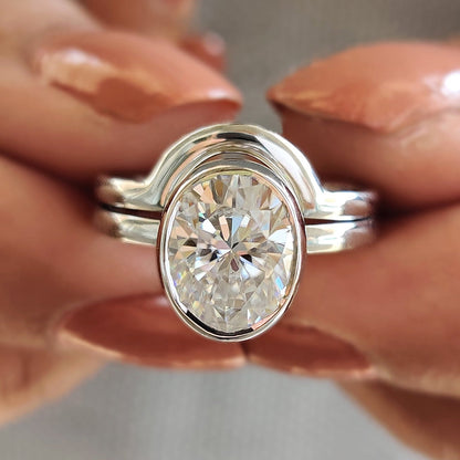 Solitaire Cathedral- 1.8 CT Cushion Lab Grown Diamond Wedding Band