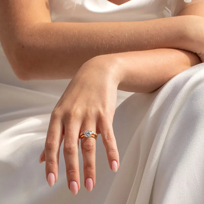 Curved- 0.25 CT Marquise Lab Grown Diamond Wedding Band