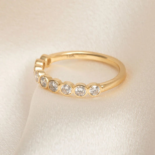 Curved- 0.25 CT Marquise Lab Grown Diamond Wedding Band