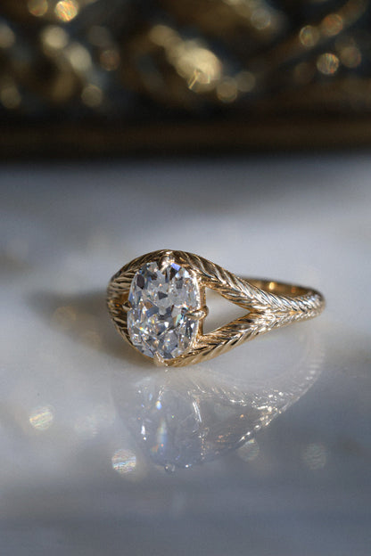 Solitaire Cathedral- 1.8 CT Cushion Lab Grown Diamond Wedding Band