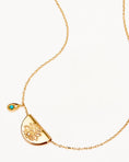 Load image into Gallery viewer, Golden Radiance Diamond & Turquoise Pendant Necklace
