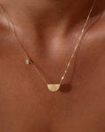 Load image into Gallery viewer, Golden Radiance Diamond & Turquoise Pendant Necklace
