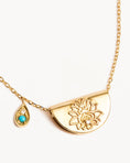 Load image into Gallery viewer, Golden Radiance Diamond & Turquoise Pendant Necklace
