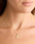 Load image into Gallery viewer, 0.20 TCW Round Diamond Solid Gold Necklace with Engraved Pendant
