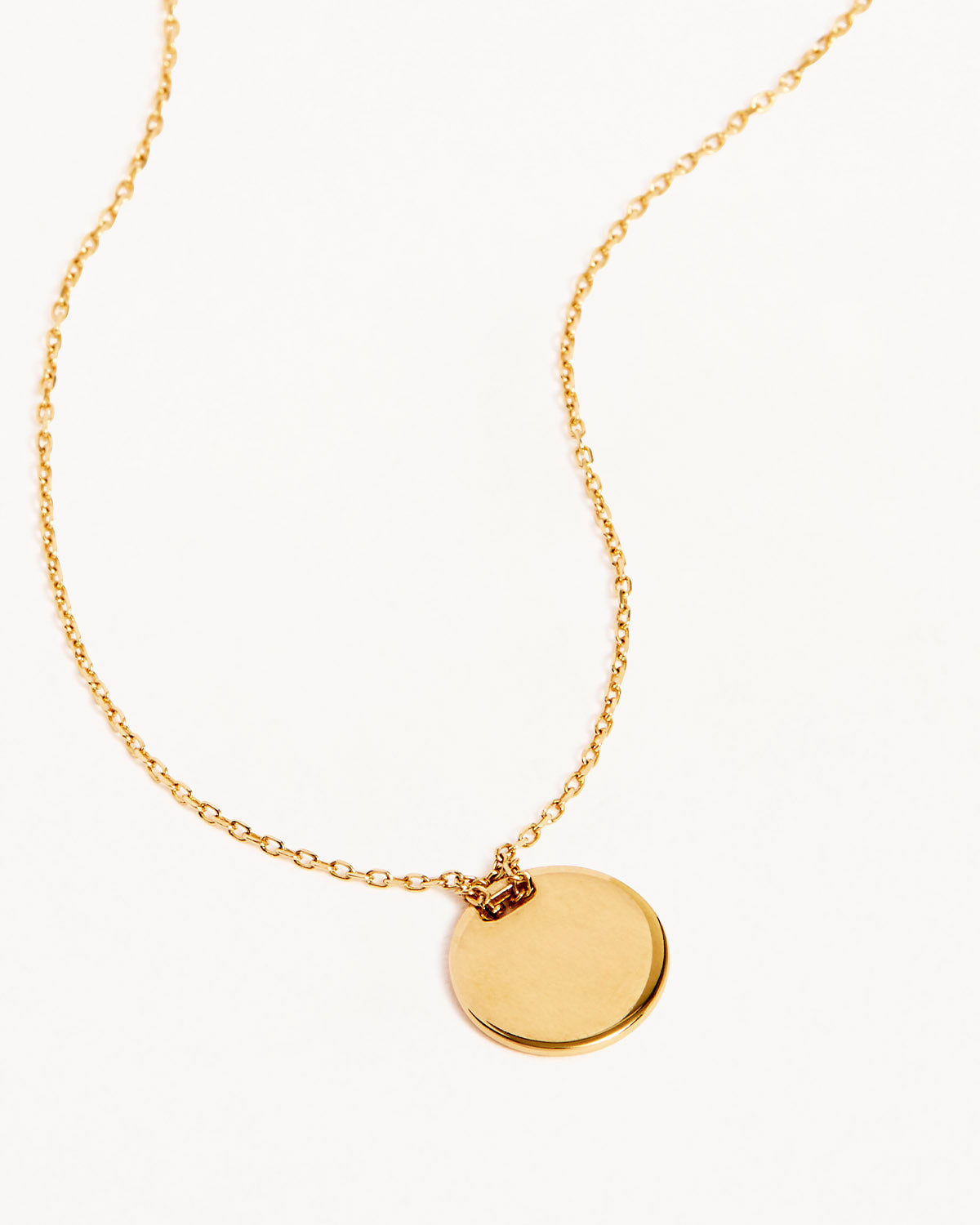 Elegant Solid Gold Round Pendant Necklace