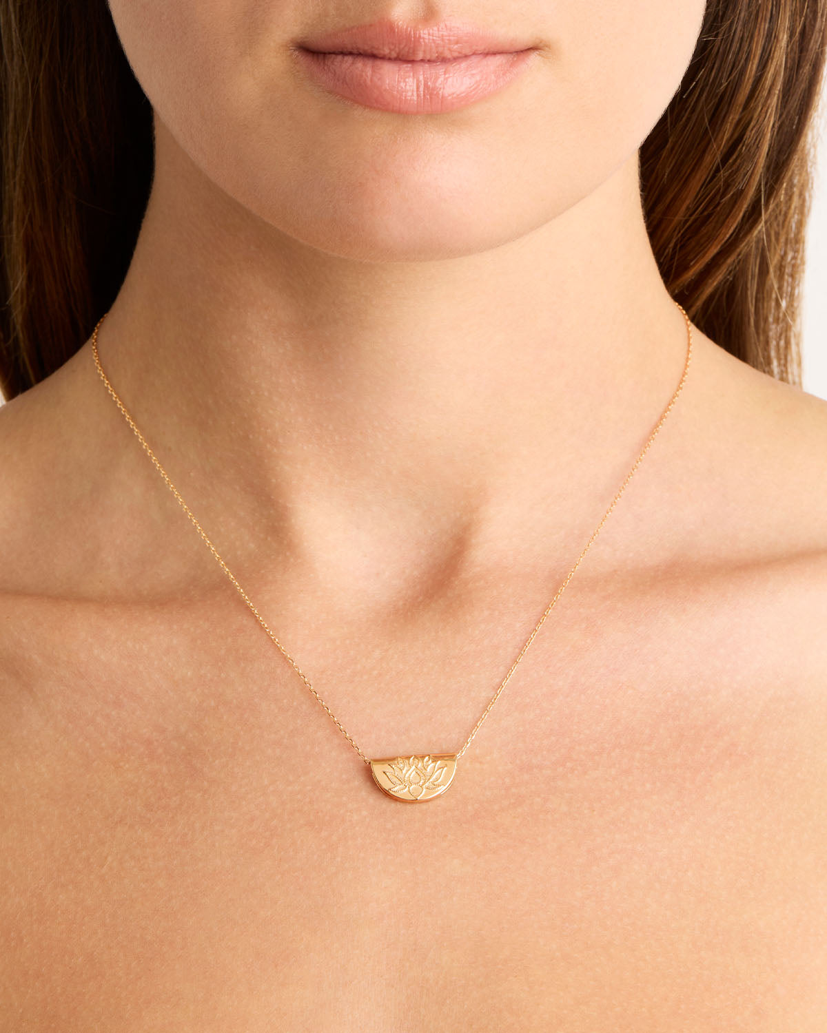 Golden Bloom Lotus Pendant Necklace 2