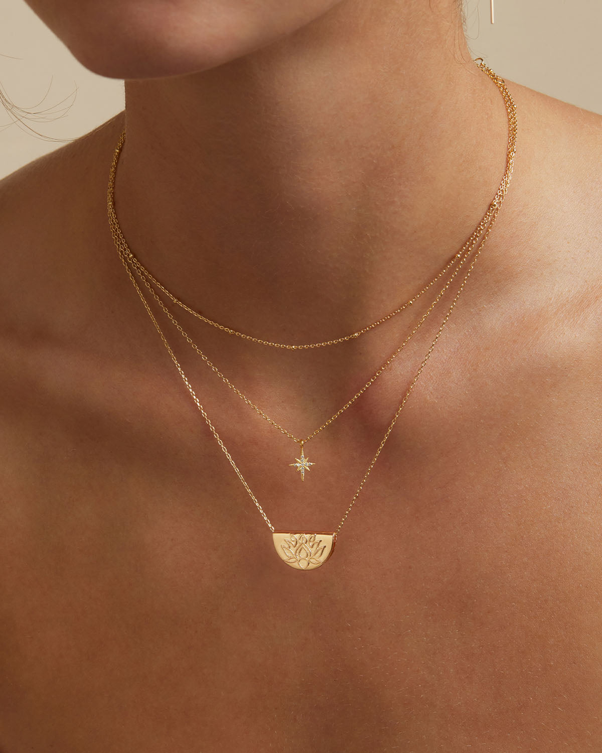 Golden Bloom Lotus Pendant Necklace 4