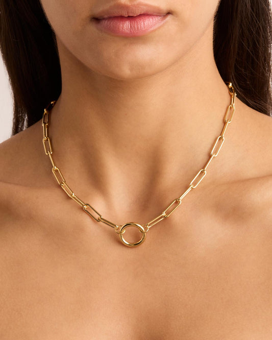 Elegant Gold Paperclip Chain Necklace