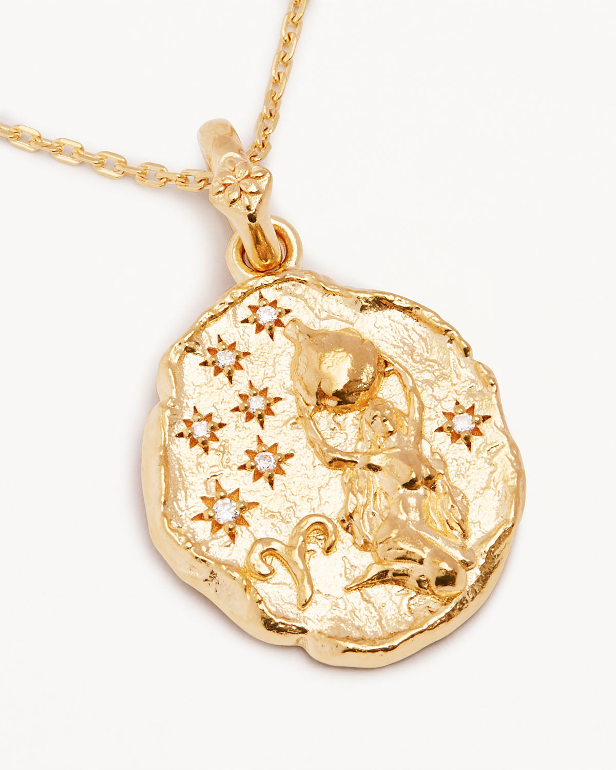 0.1TCW Round Lab Grown Diamond Zodiac Necklace - Aries 1