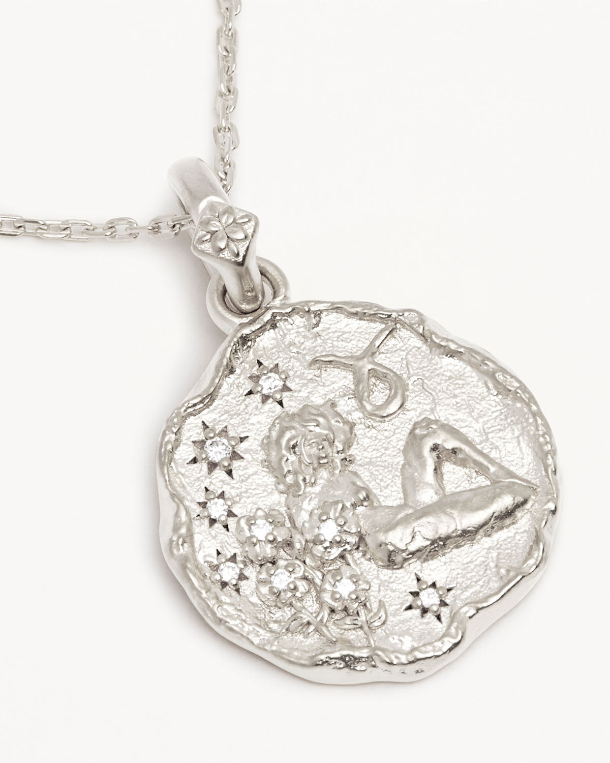 0.10 TCW Round Lab Grown Diamond Taurus Pendant Necklace 2