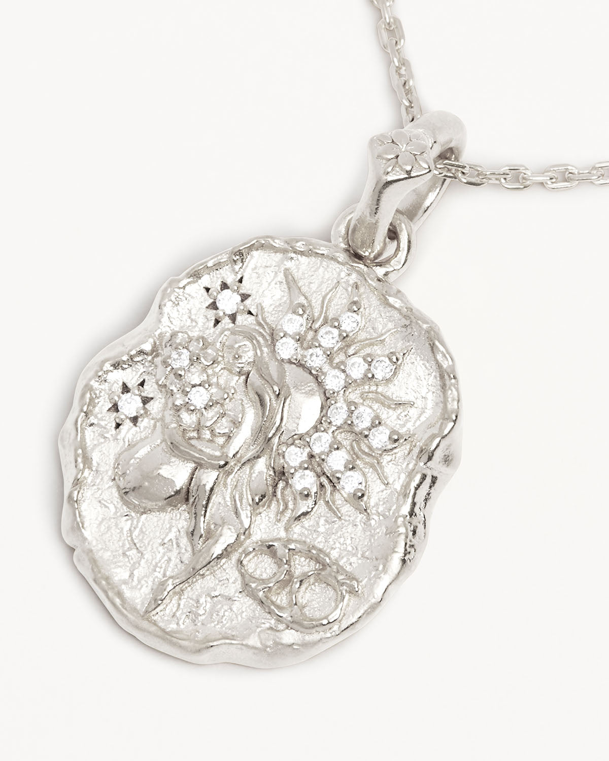 Celestial Cancer Zodiac Pendant with Round Lab Grown Diamond 2